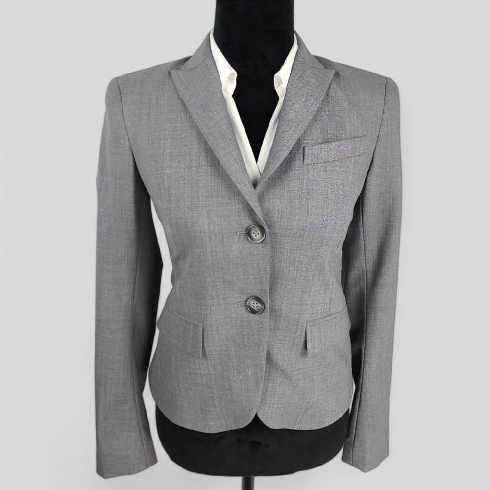 Theory Women’s Wool Stretch Grey 2-Button Blazer